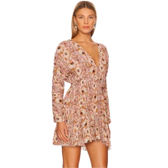MISA LOS ANGELES Chiara Dress San Lorenzo Flora Mini Boho Ruffle‎ Smocked S - Picture 1 of 6